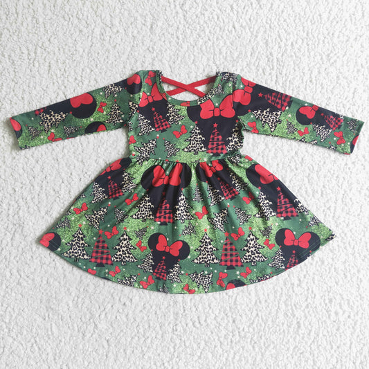 Christmas Green Leopard Print Big Dress