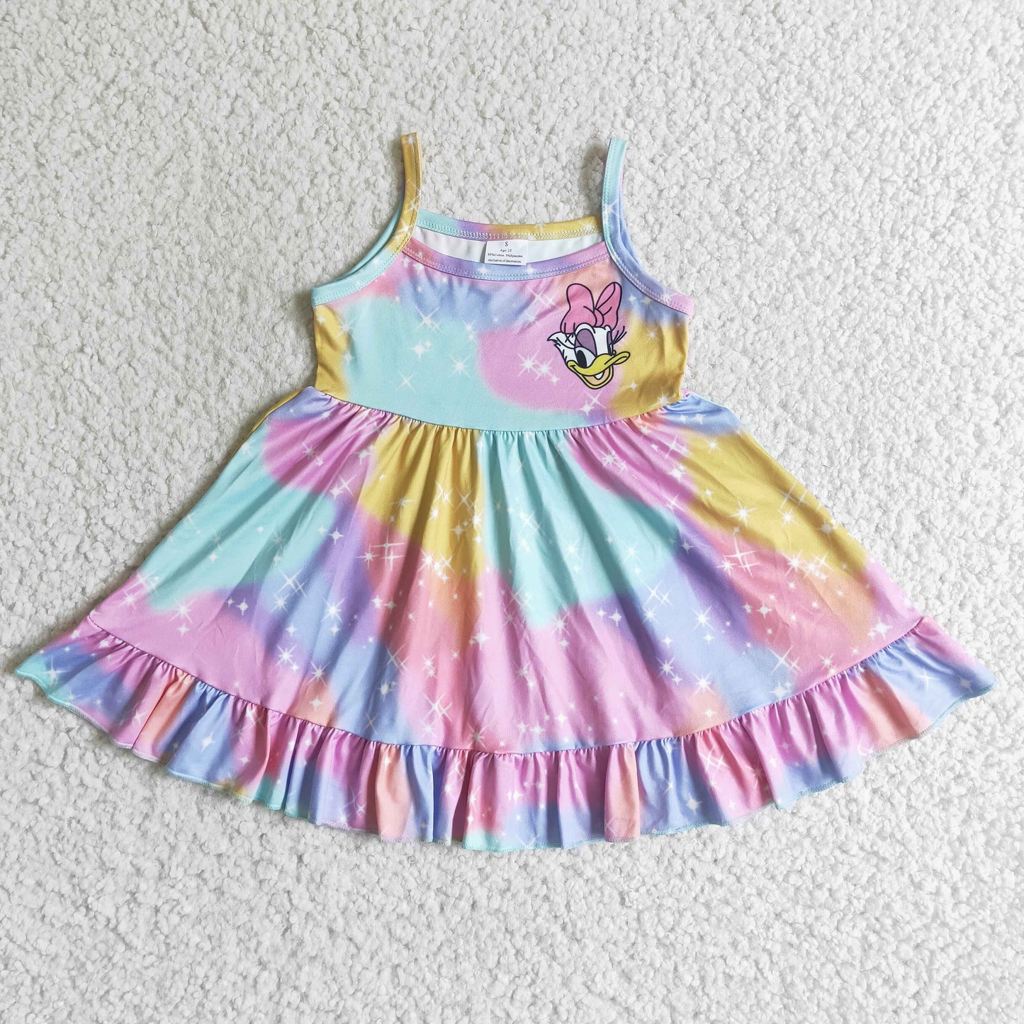 Tie Dye Cartoon Big Dress
