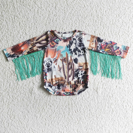 Western Cactus Long Sleeves Romper