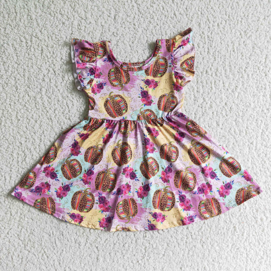 Hallowee Leopard Purple pumpkin Big girls dress