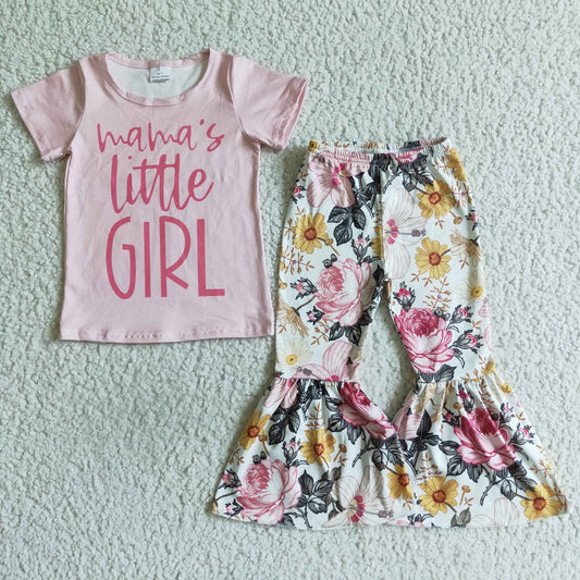 Pink MaMa'S Little Girls Flowers Outfits