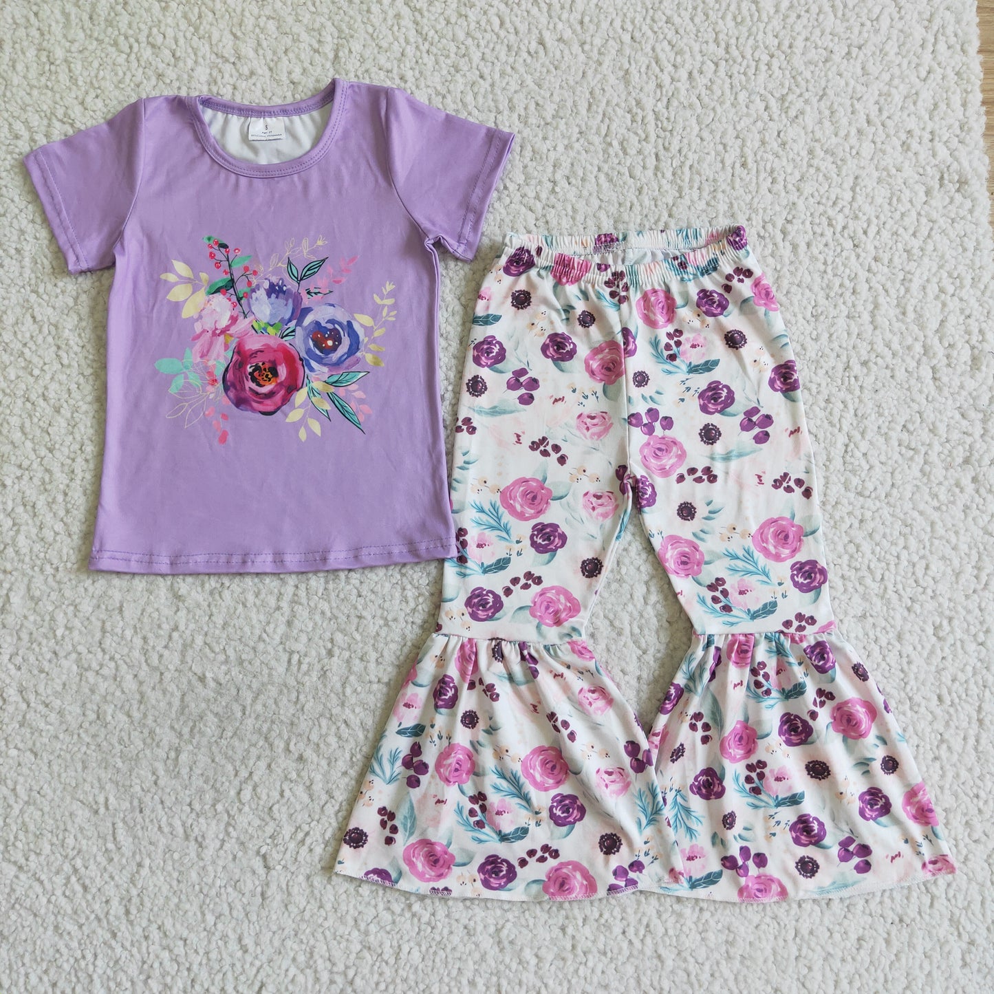 Purple Flowers Girl Outfits