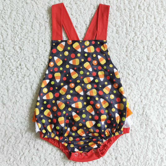 Halloween Orange baby girls romper