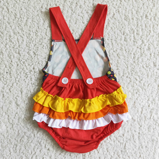Halloween Orange baby girls romper