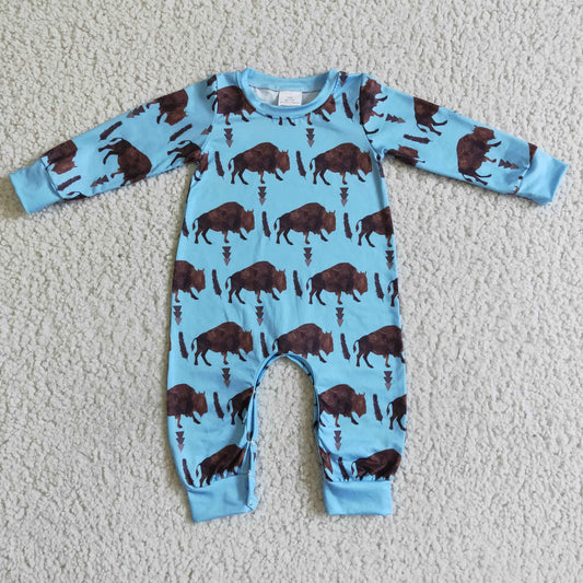 Boy Blue Cow Baby Romper