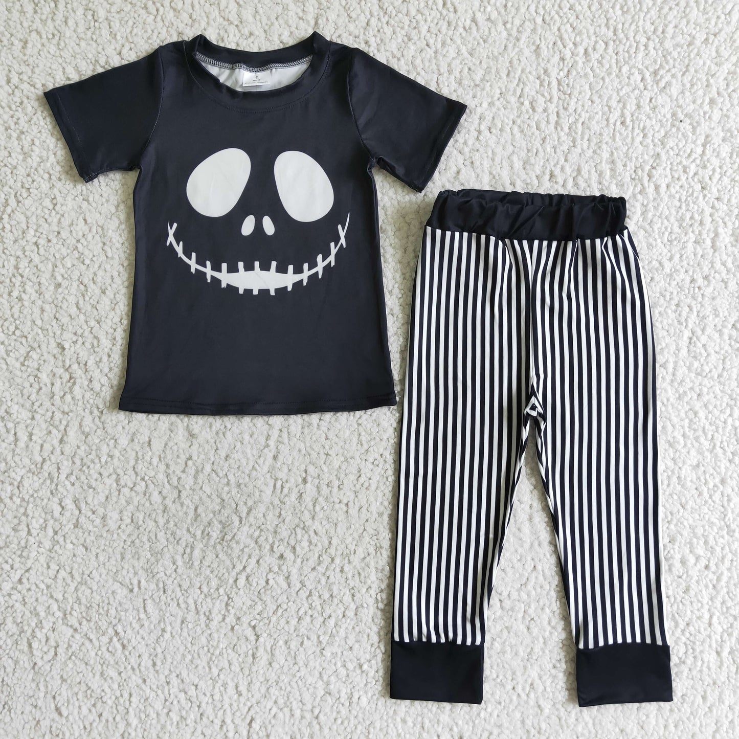 Halloween Black Print Boy Outfits