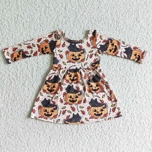 Halloween Pumpkin Print Dress