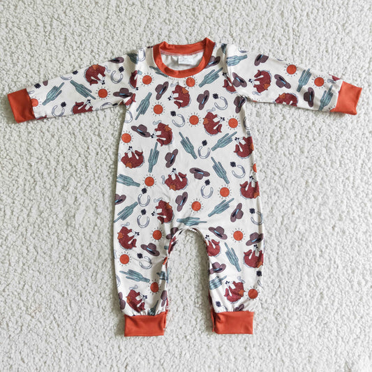 Cactus Hat Print Boy Romper