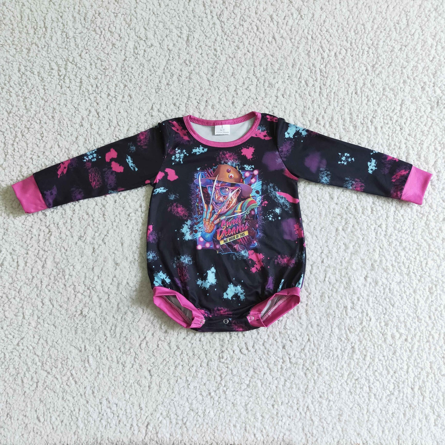 Purple Cartoon baby long sleeves romper