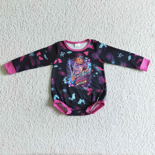 Purple Cartoon baby long sleeves romper