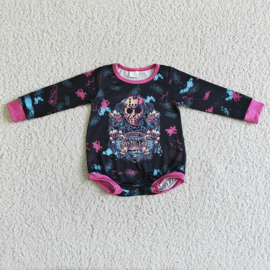 Purple Cartoon Mask baby long sleeves romper