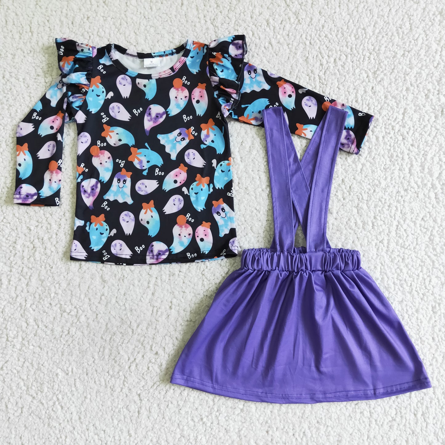 Purple Cartoon Print Girls Set