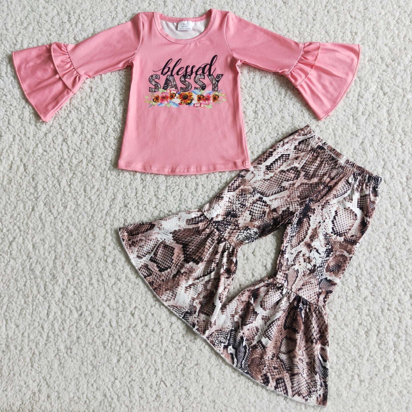 Fall Outfits Pink SASSY Ruffle Girls Set