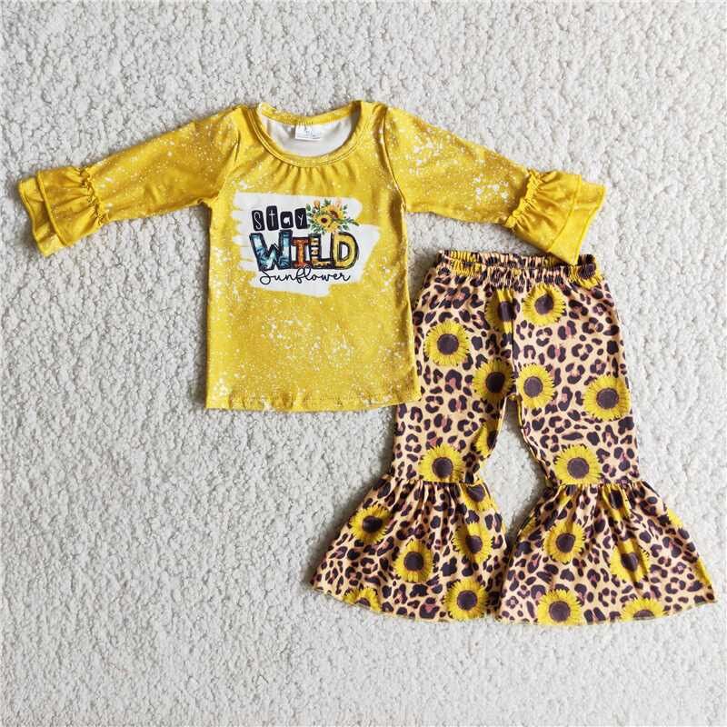 Fall Outfits Wild Sunflower Girls Set