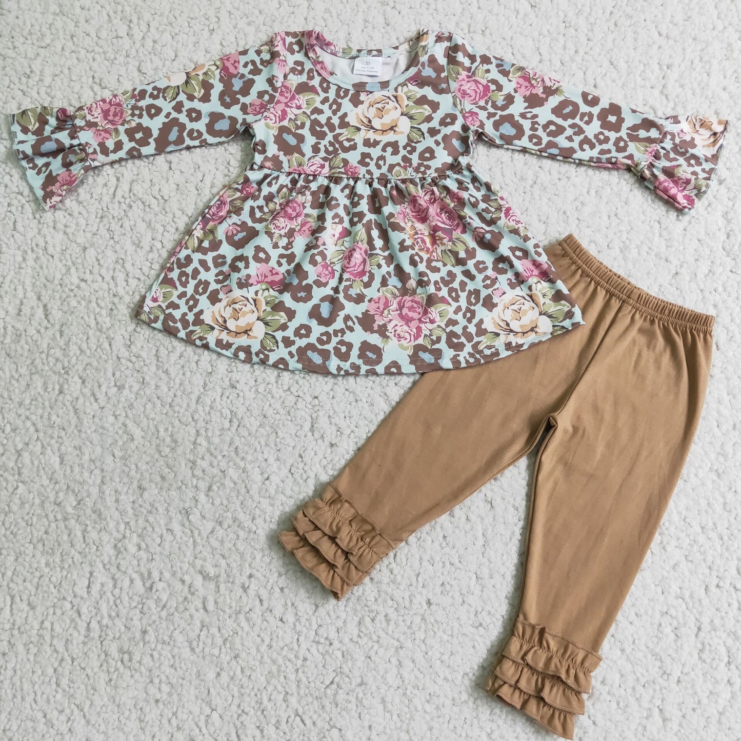 Fall Outfits Flowers Girls Set