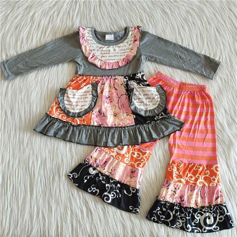 Fall Outfits Gray With Pockets Boutique Girl Suit