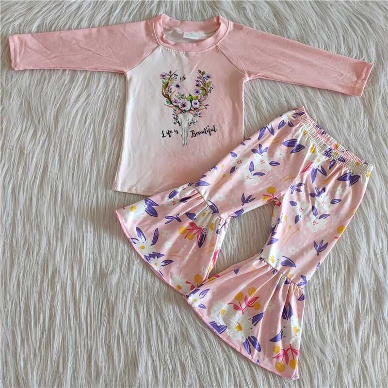 Fall Outfits Pink Wild Girl Set