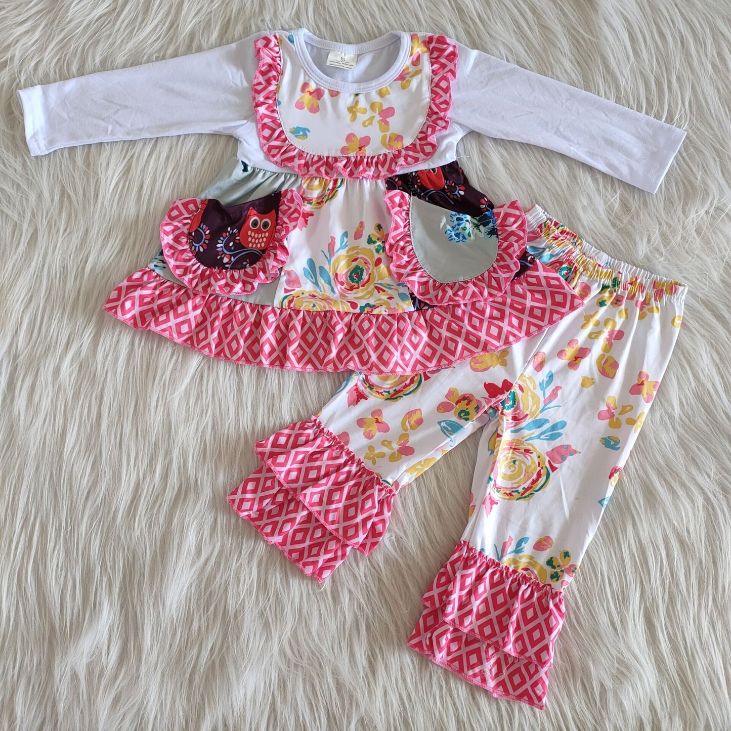 fall outfits Pink with pockets boutique girl suit