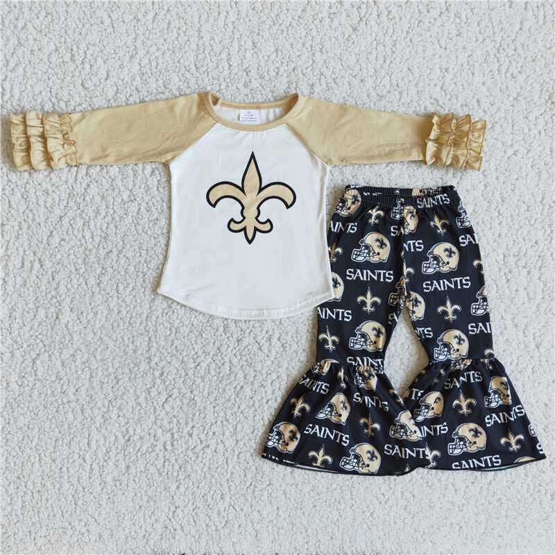 Fall Outfit Ruffle Pants Girls Set