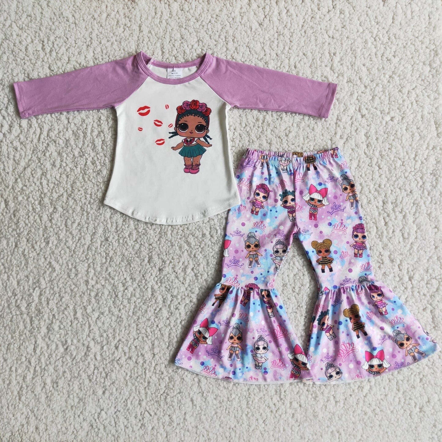 Fall Outfit Purple Cute Girls Set