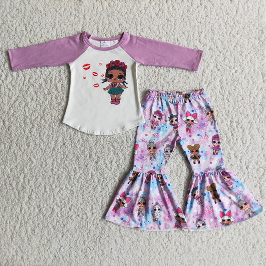Fall Outfit Purple Cute Girls Set
