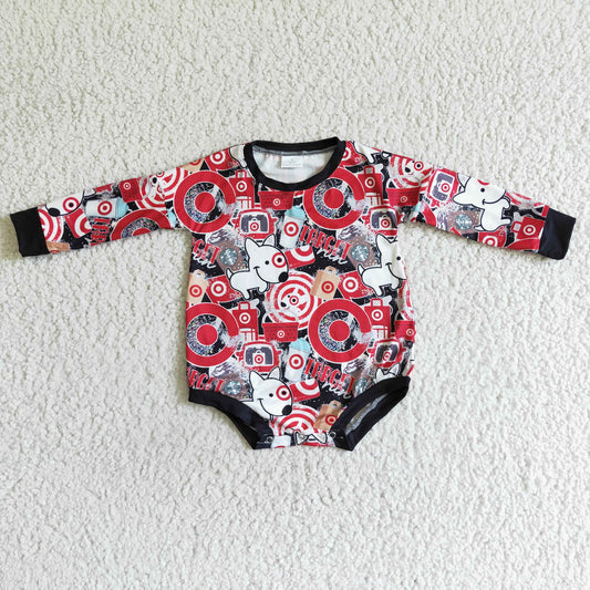 Red Cartoon long sleeves romper