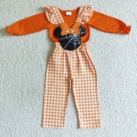 Halloween Orange Girls Overall
