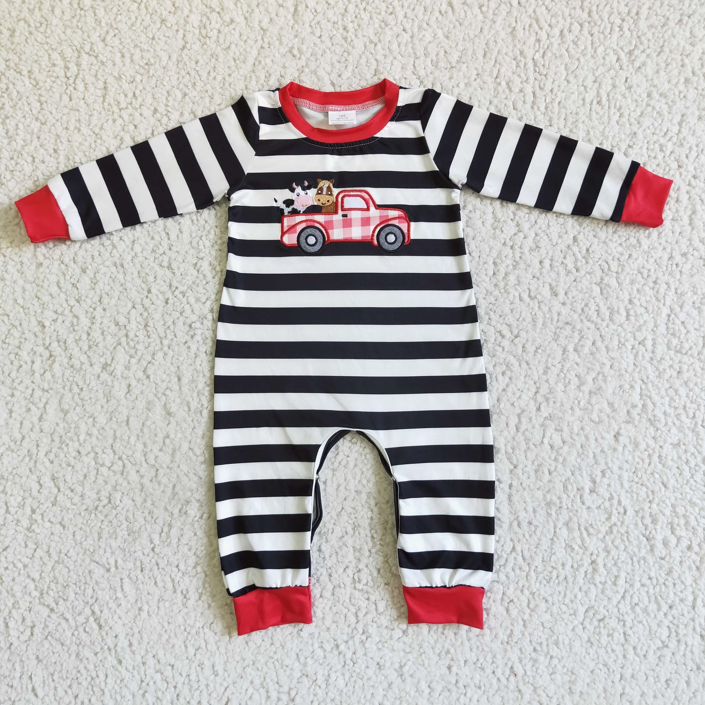 Christmas Embroidery Boy Romper