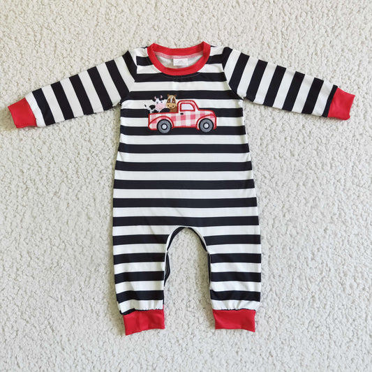 Christmas Embroidery Boy Romper