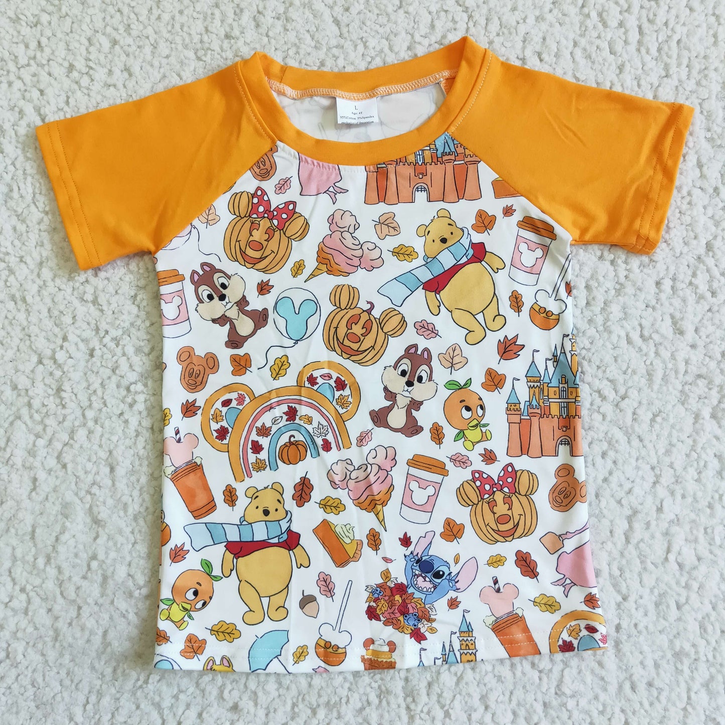 Halloween Orange Cartoon Boy Shirt