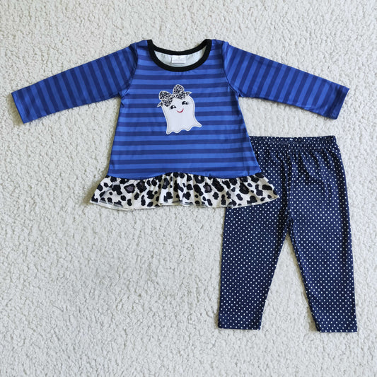 Halloween Blue Stripes Girls Outfits