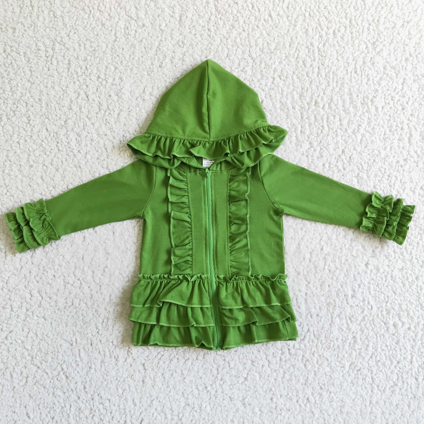 Green Cotton Girls Jacket