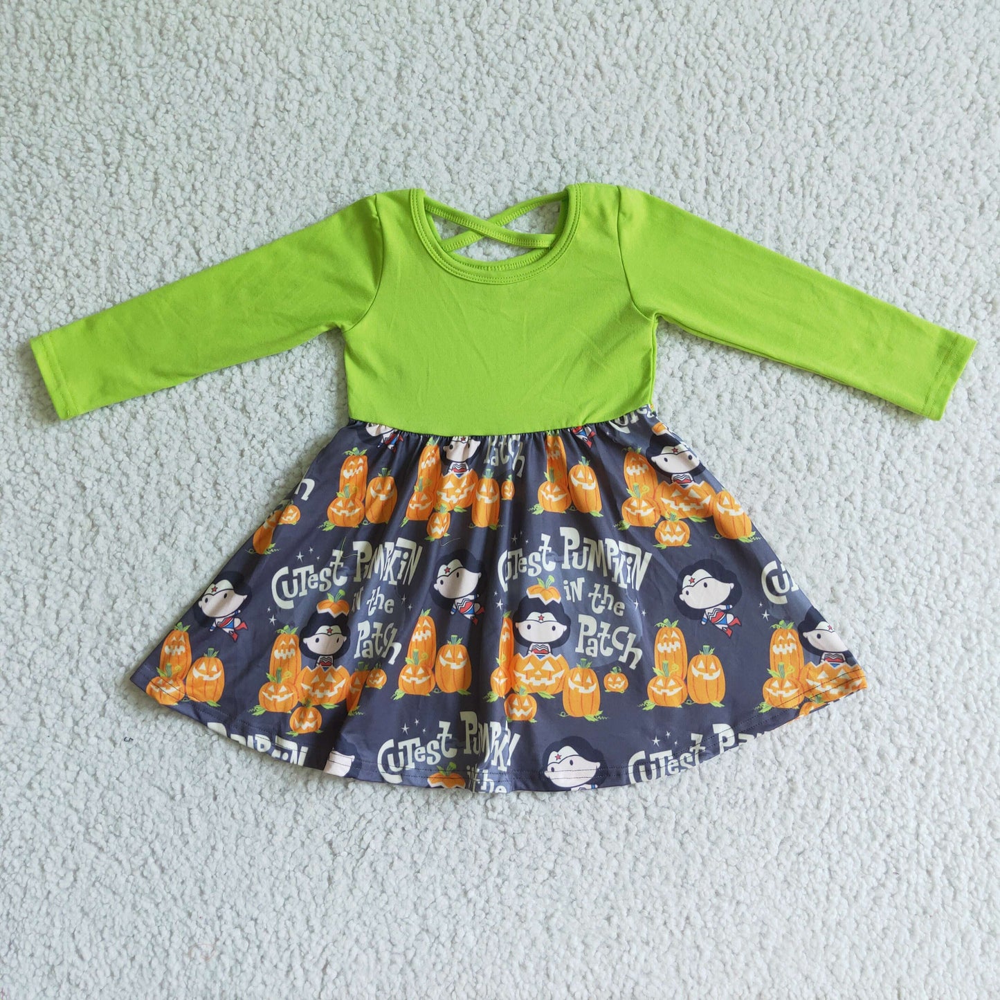 Green Cartoon Girls Dress