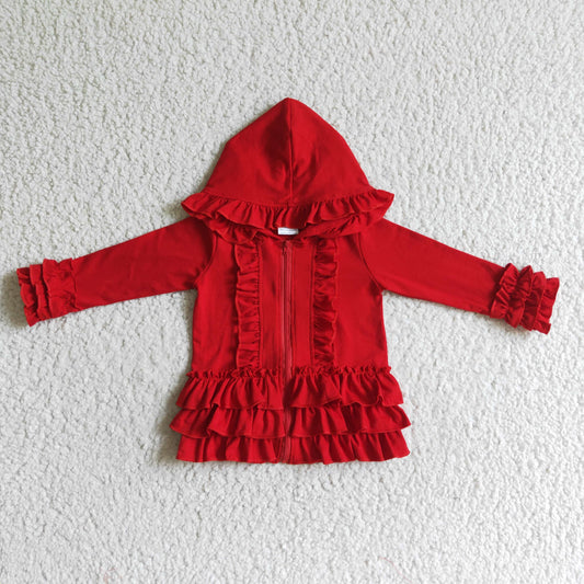 Red Cotton Girls Jacket