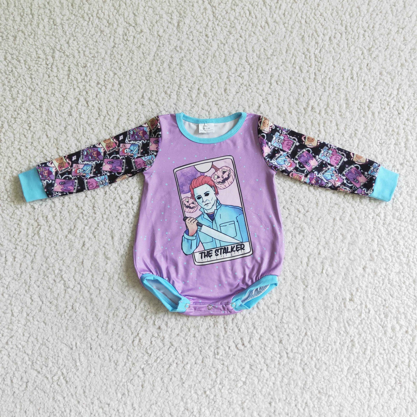 baby Purple Cartoon long sleeves romper