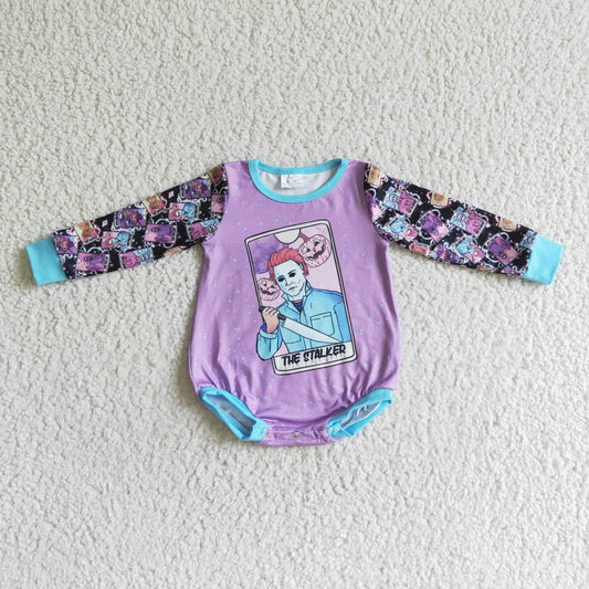 baby Purple Cartoon long sleeves romper