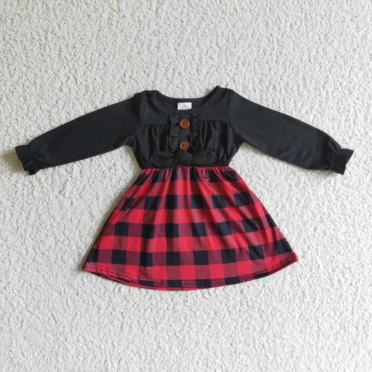 Christmas Striped Plaid Girls Dress