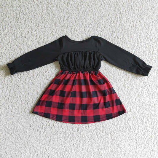 Christmas Striped Plaid Girls Dress