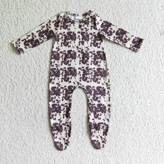 Cow Baby Romper With zipper