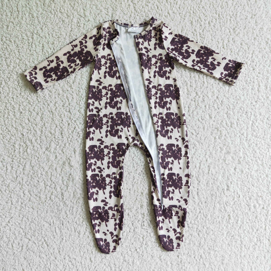Cow Baby Romper With zipper