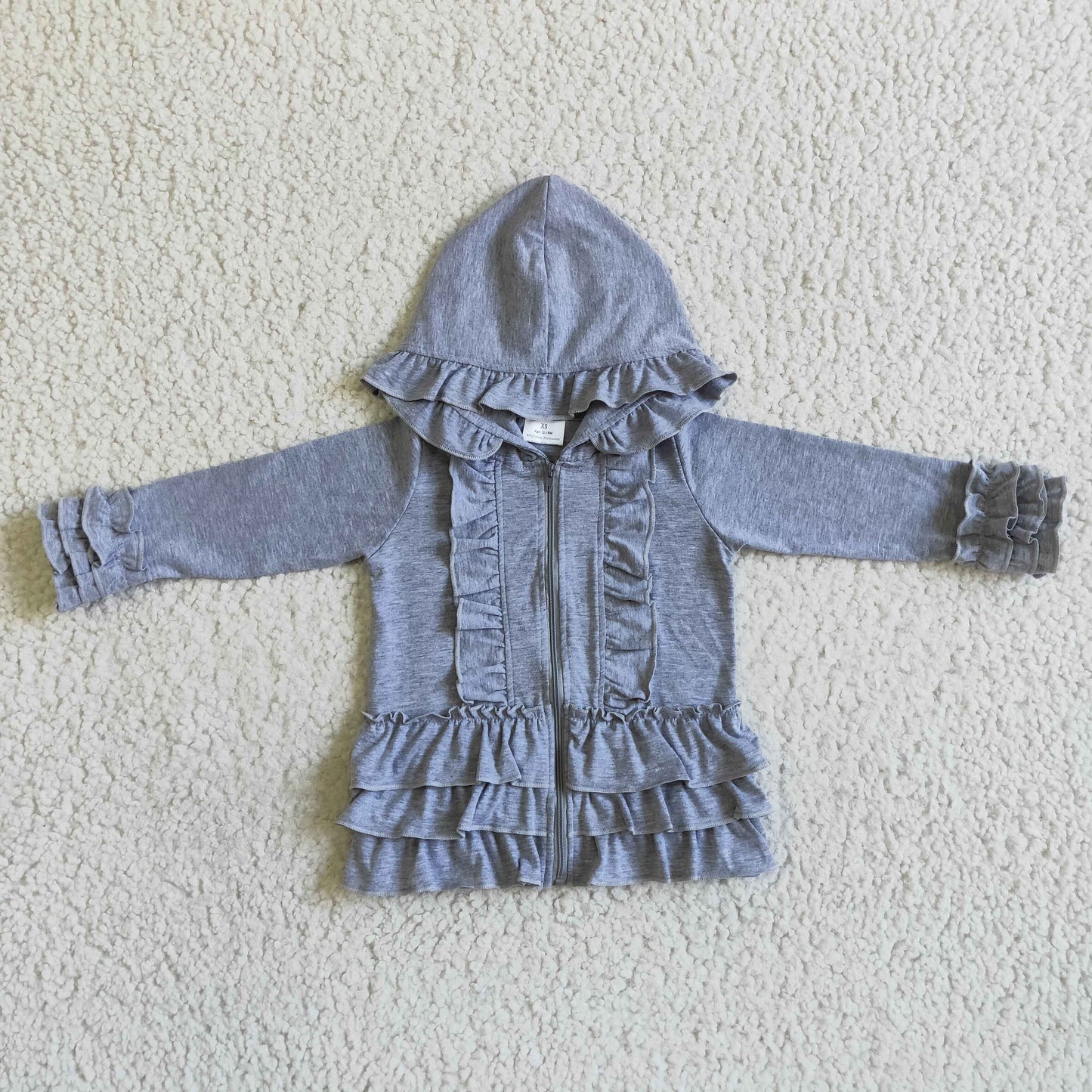 Grey Cotton Girls Jacket