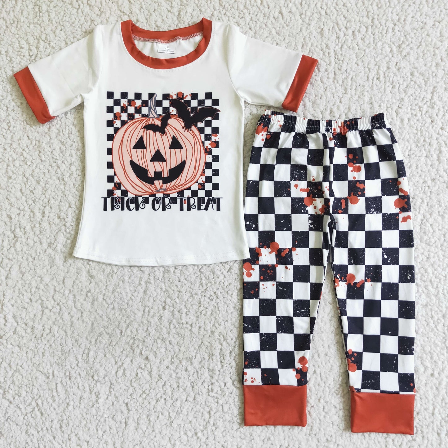 Halloween Pumpkin Print Boy Outfits