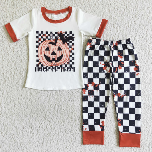 Halloween Pumpkin Print Boy Outfits