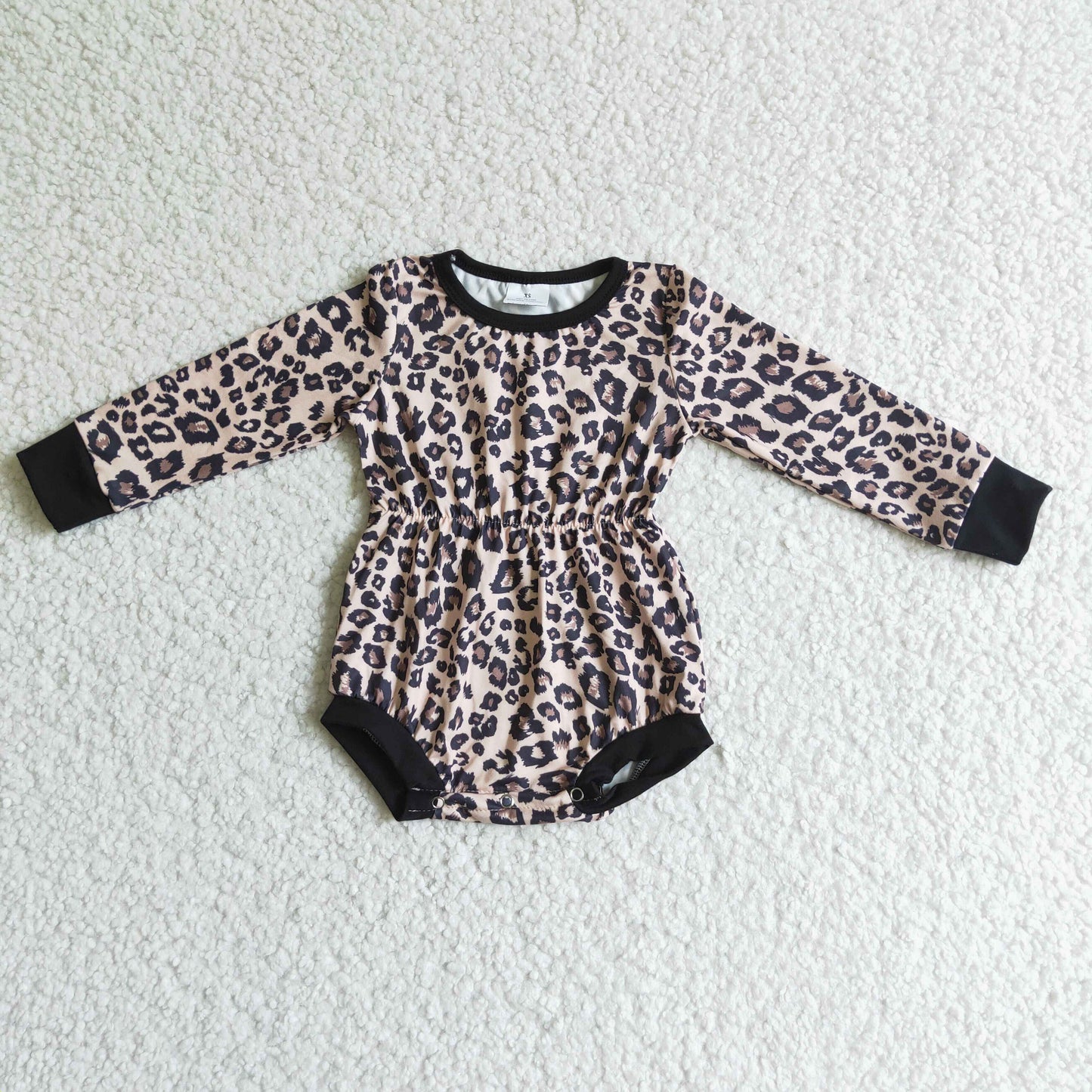 Leopard baby long sleeves romper