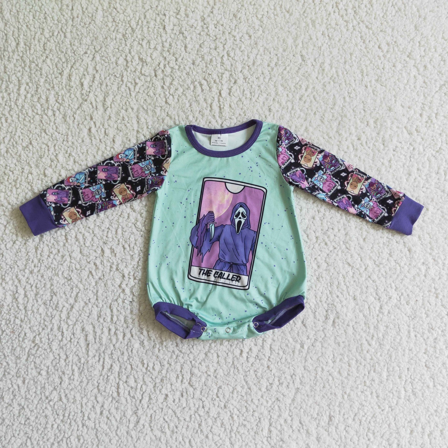 Halloween Purple Cartoon long sleeves romper