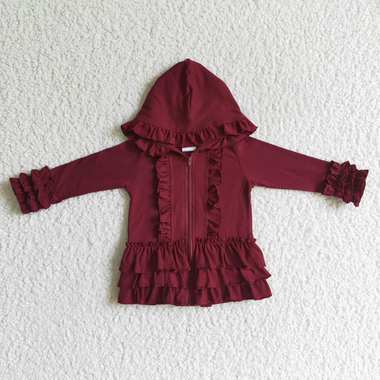 Burgundy Cotton Girls Jacket