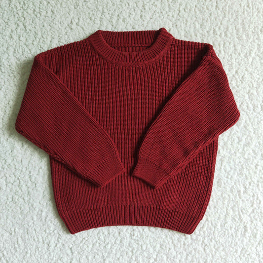 Fall Outfits Deep Rose Red Girls Sweater