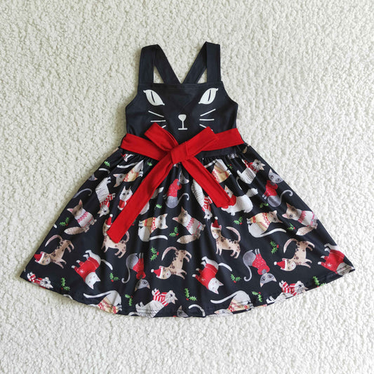 Christmas Black Cat dress
