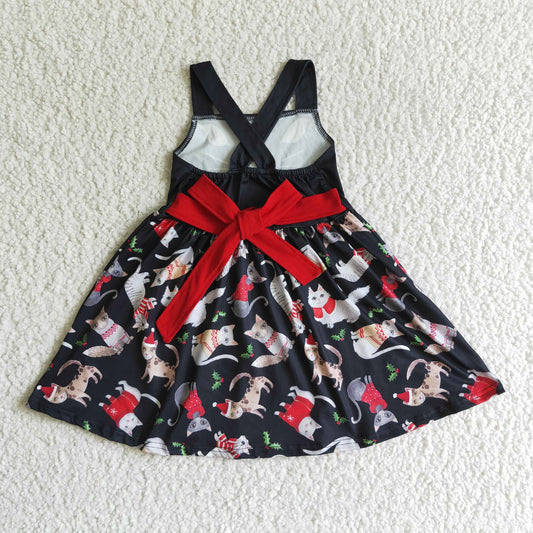 Christmas Black Cat dress