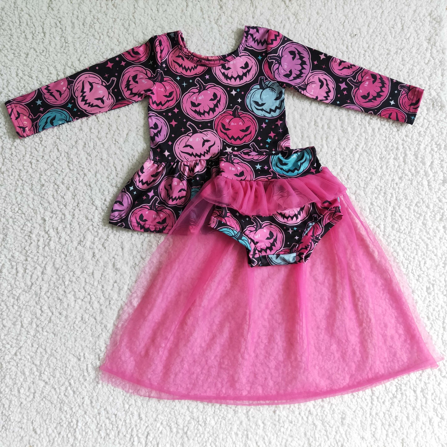 Halloween Purple Pumpkin Bummies +Lace